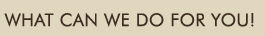 WHAT CAN WE DO FOR YOU